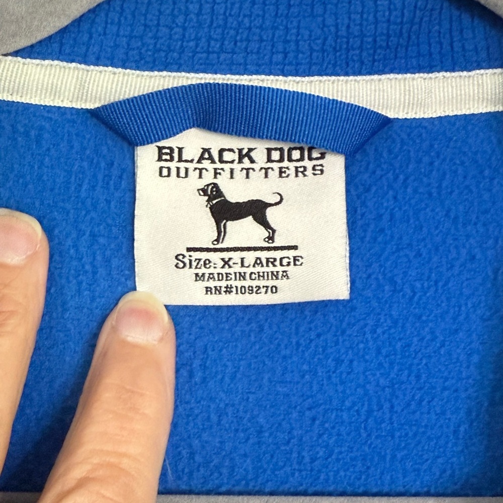 The Black Dog Royal Blue Quarter Zip Fleeced Pullover - Picture 5 of 7
